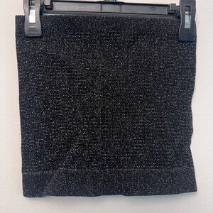 cute black and silver out from under tube top